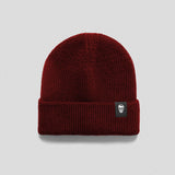 Ribbed Knit Skull Beanie - Maroon