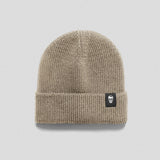 Ribbed Knit Skull Beanie - Tan
